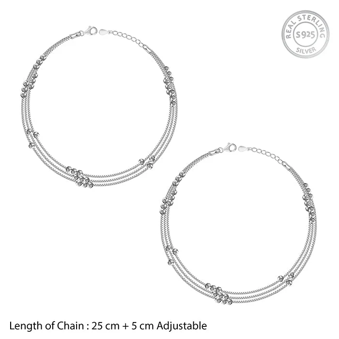 Silver Silence Layered Anklet - Image 4