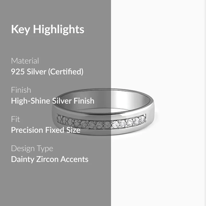 Silver Simple Serenity Men's Ring - Image 2