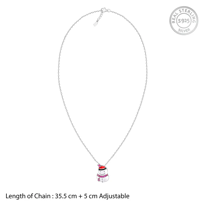 Silver Snowman Kids Pendant With Link Chain - Image 6