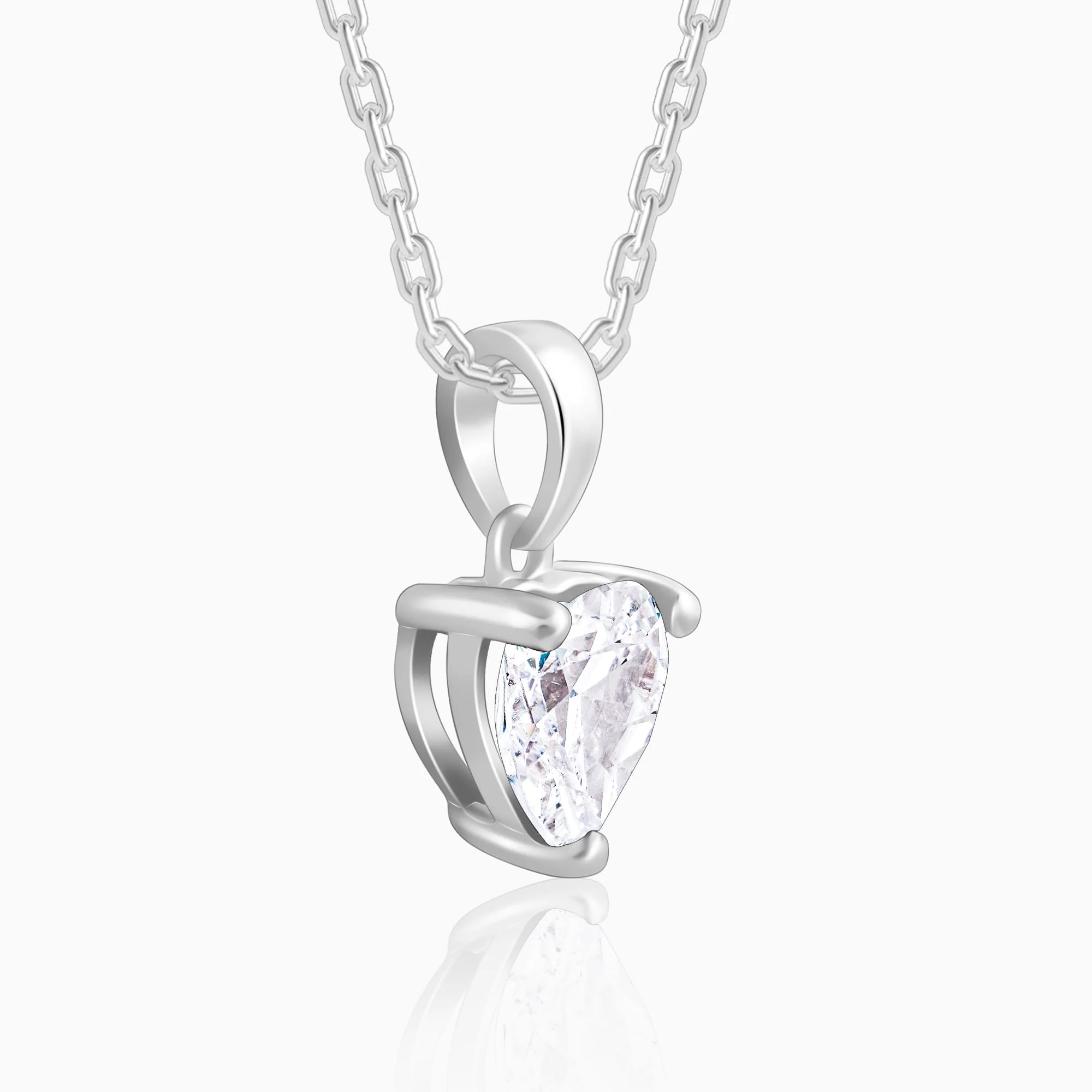 Anushka Sharma Silver Solitaire Heart Pendant with Link Chain - Image 5