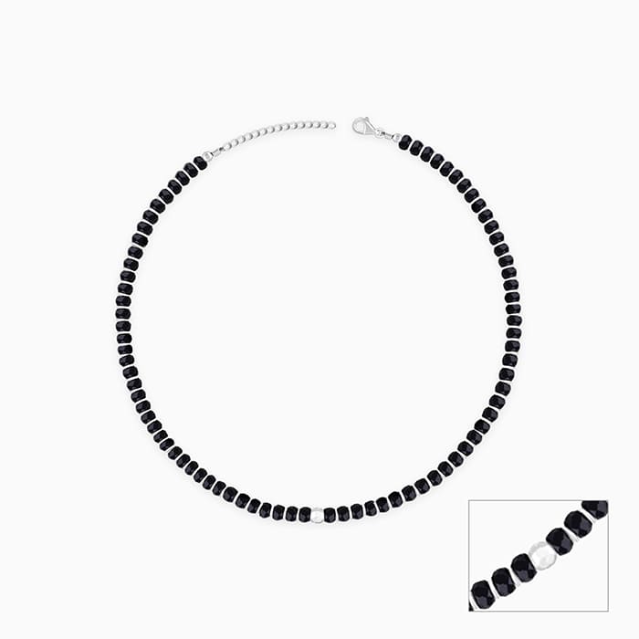 Silver Soul Spirit Black Bead Anklet - Image 3
