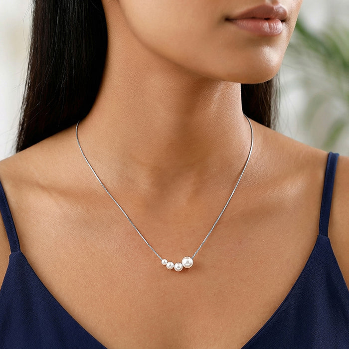 Silver South Sea Pearls Necklace - Image 3
