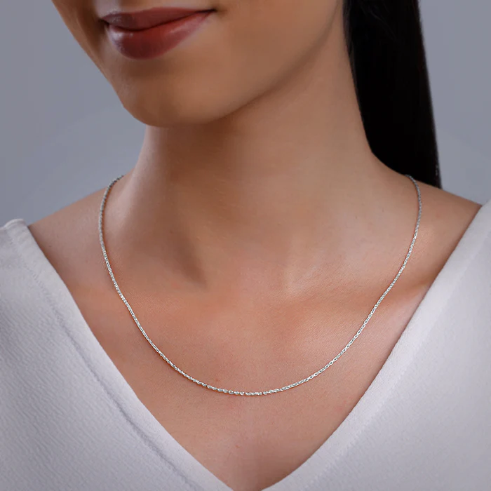 Silver Sparkle Minimalist Link Chain - Image 2