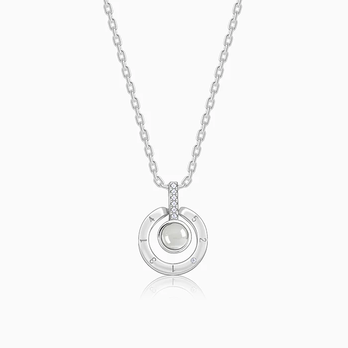 Silver A 100 I Love You Pendant With Link Chain - Image 2