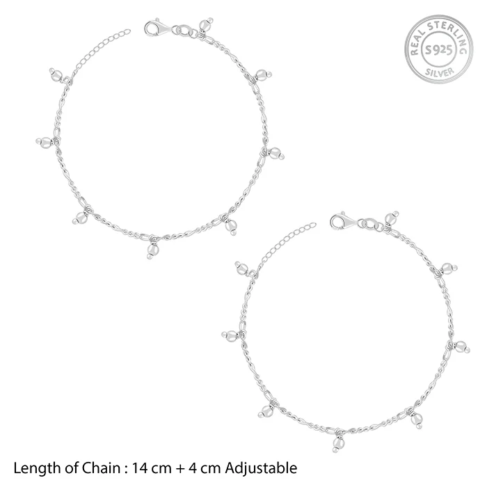 Silver Sparkling Kids Anklet - Image 4