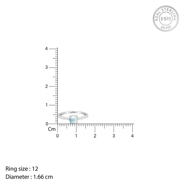 Silver Sparkling Moonstone Ring - Image 5
