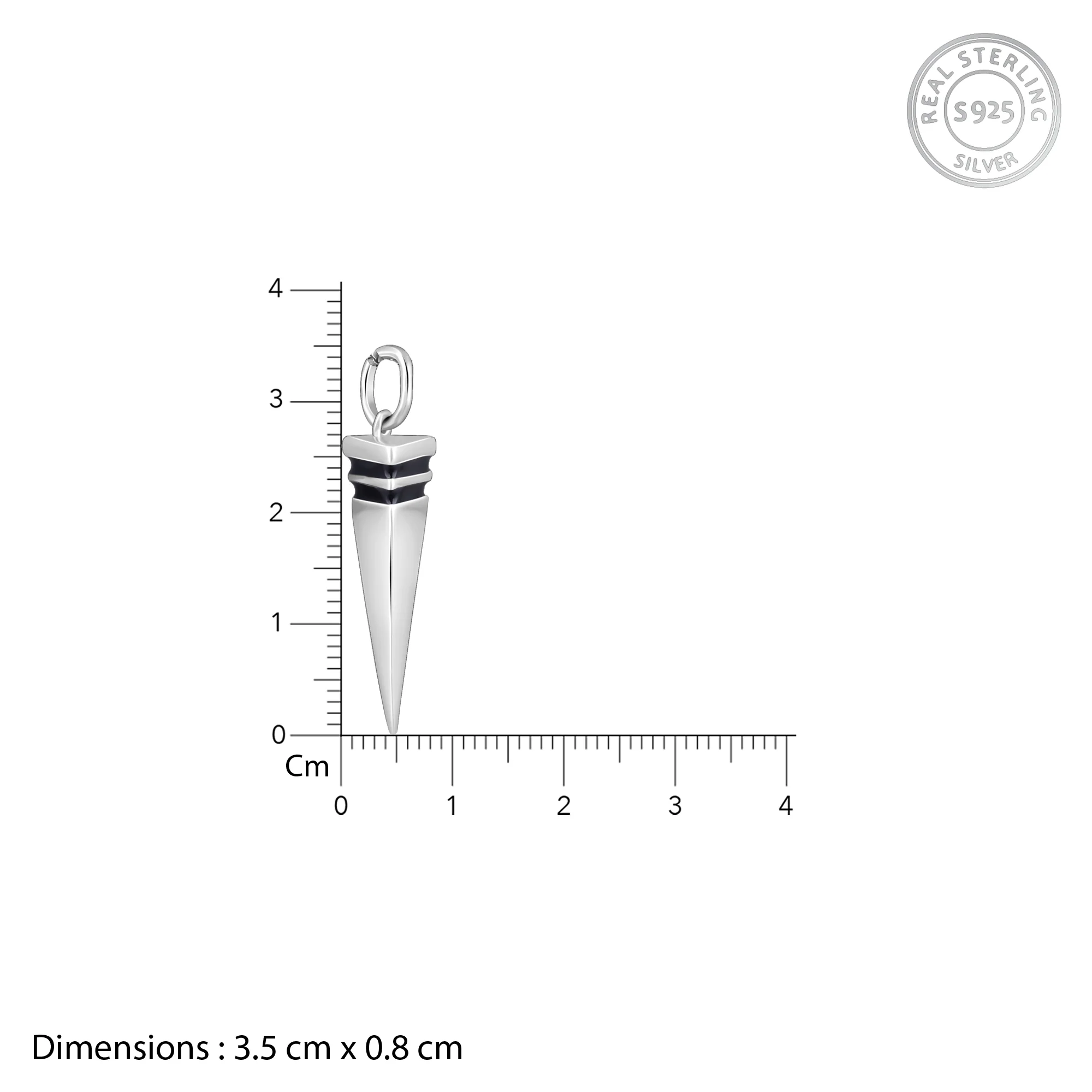 Silver Spike Pendant With Link Chain For Him - Image 5