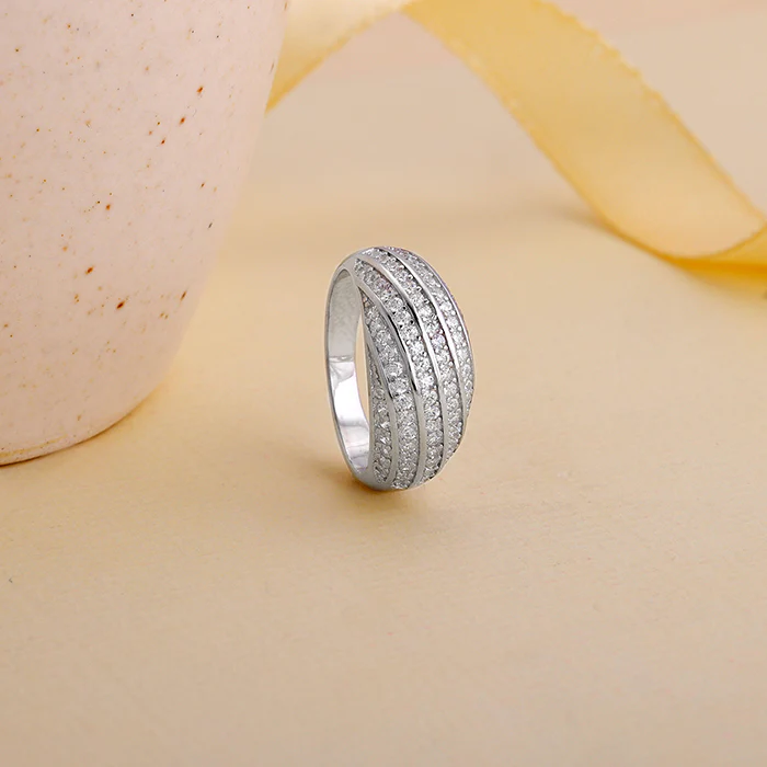 Silver Spired Dome Ring - Image 2