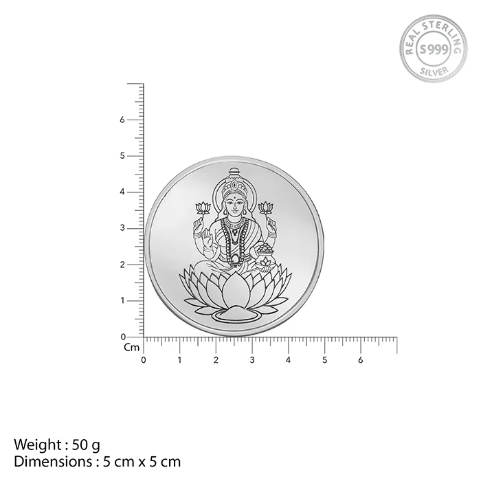 Silver Sri Lakshmi Coin - (50g) - Image 4