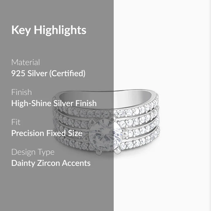 Silver Stacked Shine Ring - Image 2