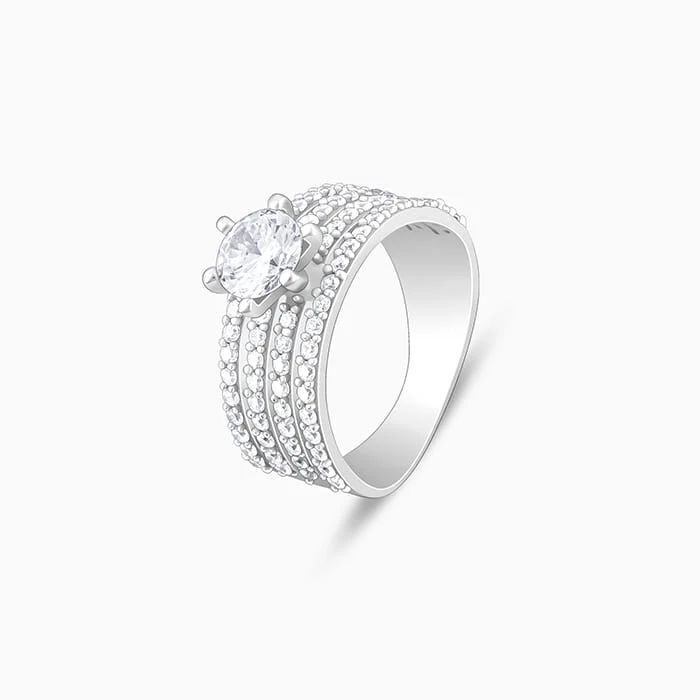 Silver Stacked Shine Ring - Image 5