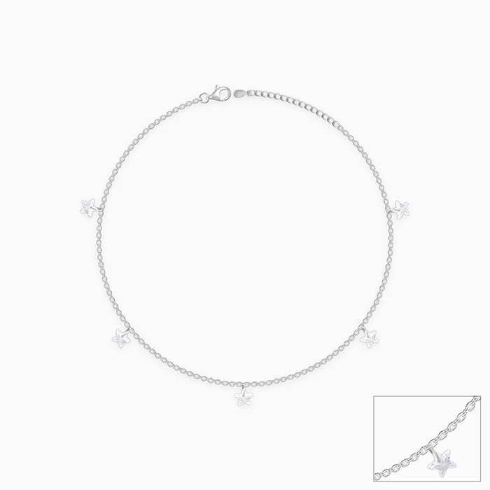 Silver Star Charmed Anklet - Image 3