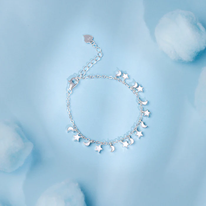 Silver Star Moon Kids Bracelet (2 - 8 Years) - Image 2
