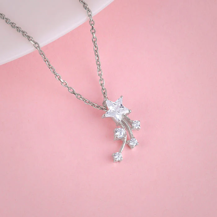 Silver Starlite Pendant With Link Chain - Image 2