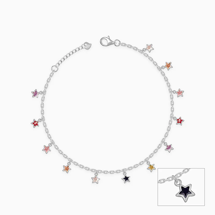 Silver Starry Charms Anklet - Image 3