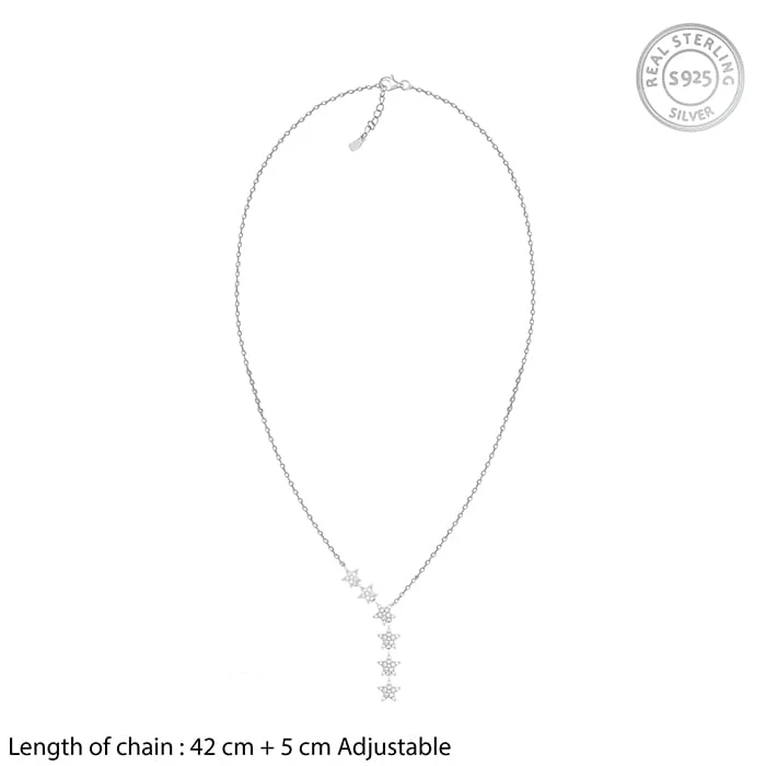 Silver Starry Drop Necklace - Image 4