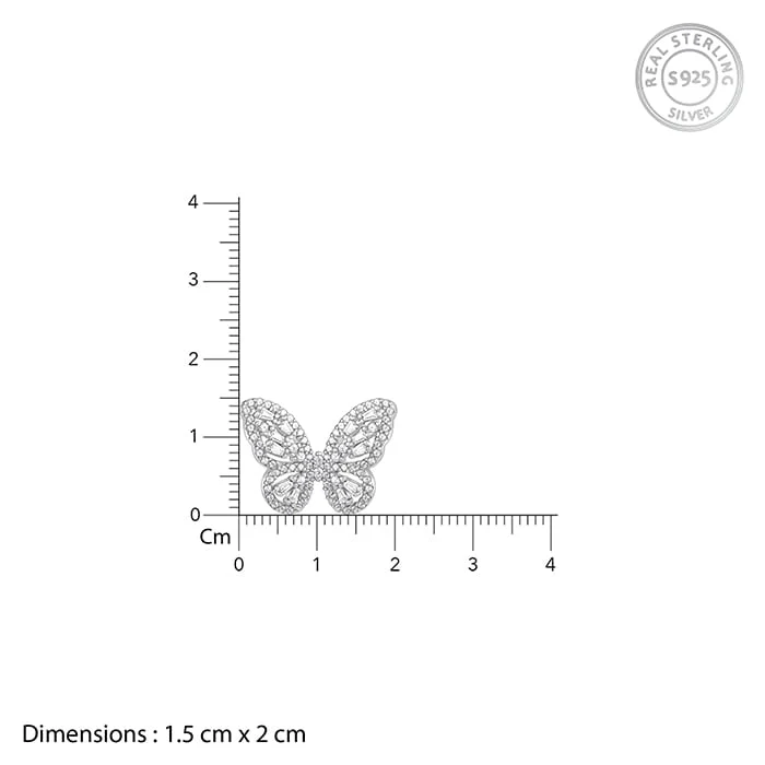 Silver Butterfly Gleam Earrings - Image 5