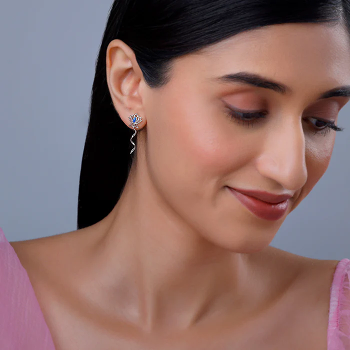 Silver Stellar Glow Earrings - Image 3