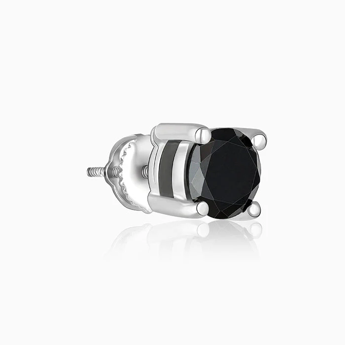 Silver Storm Edge Earring For Men - Image 7