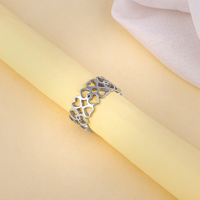 Silver Strong Heart Ring - Image 2