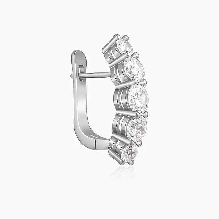 Silver Stunner Shine Hoop Earrings - Image 4