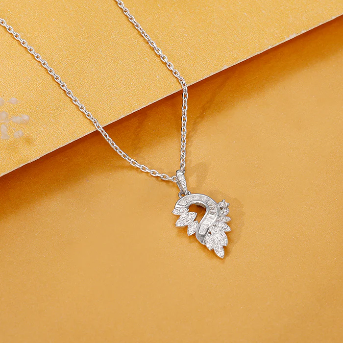 Silver Stunning Bling Pendant With Link Chain - Image 2