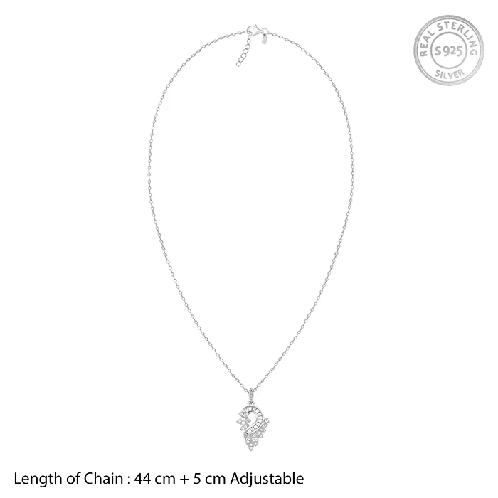 Silver Stunning Bling Pendant With Link Chain - Image 6