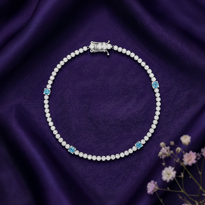 Silver Subtle Shine Tennis Bracelet (Size 19.5 cm) - Image 2