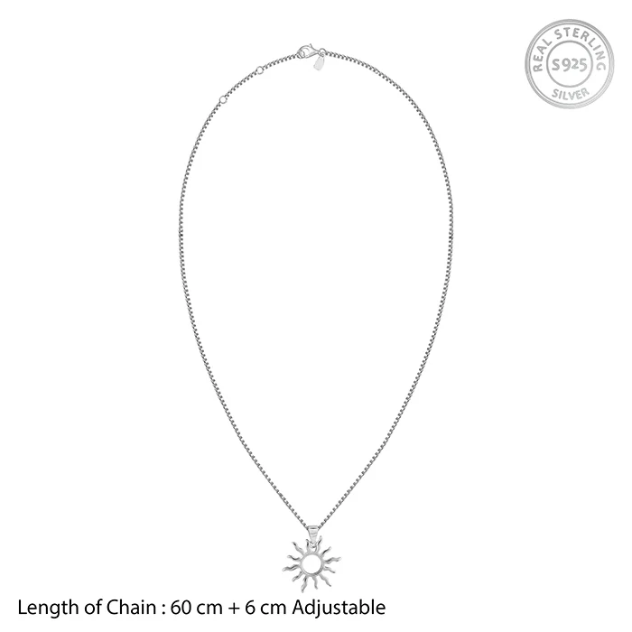 Silver Sunny Side Pendant With Link Chain For Him - Image 6