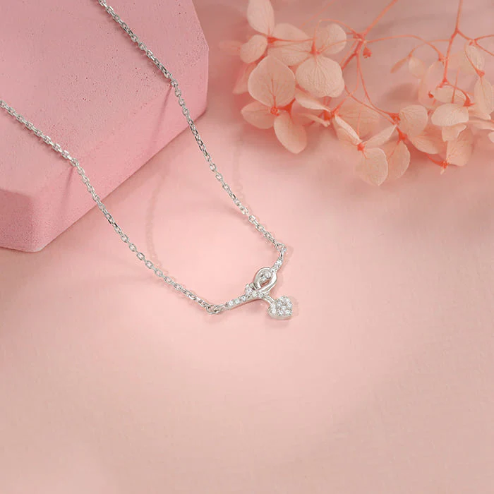 Silver Tied Heart Necklace - Image 2