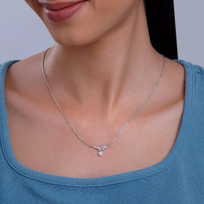 Silver Tied Heart Necklace - Image 3