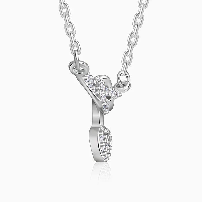 Silver Tied Heart Necklace - Image 4