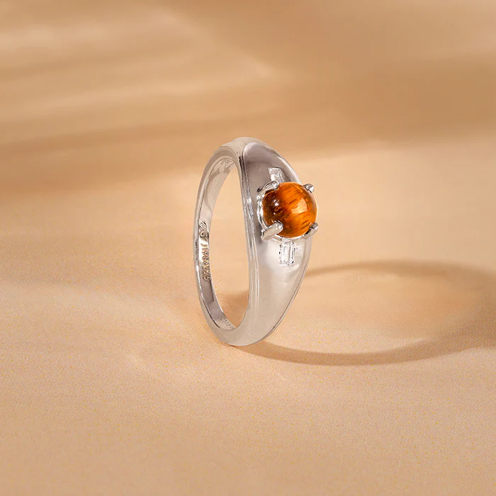 Silver Tiger Eye Ring For Him - Image 2