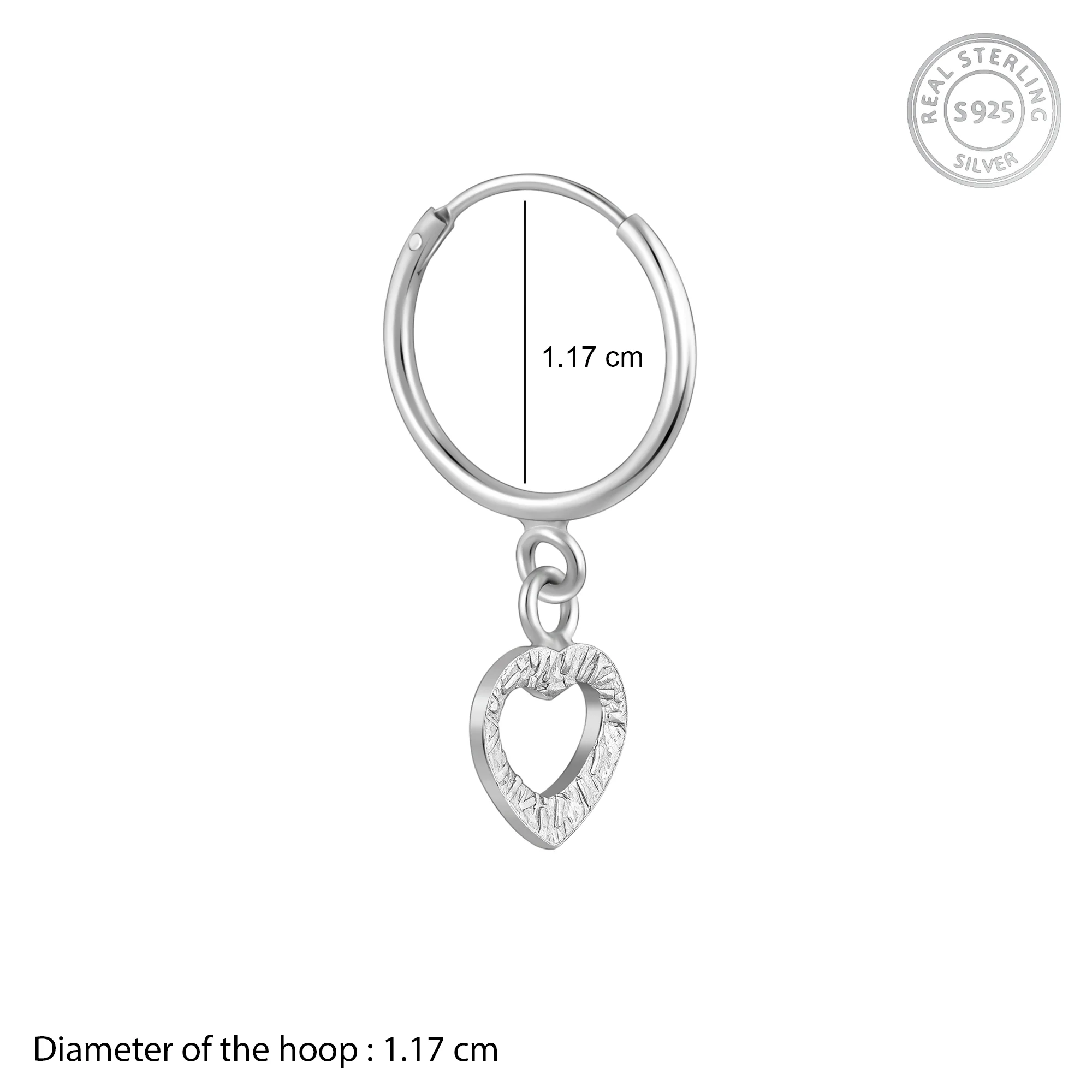 Silver Small Heart Drop Earrings - Image 4