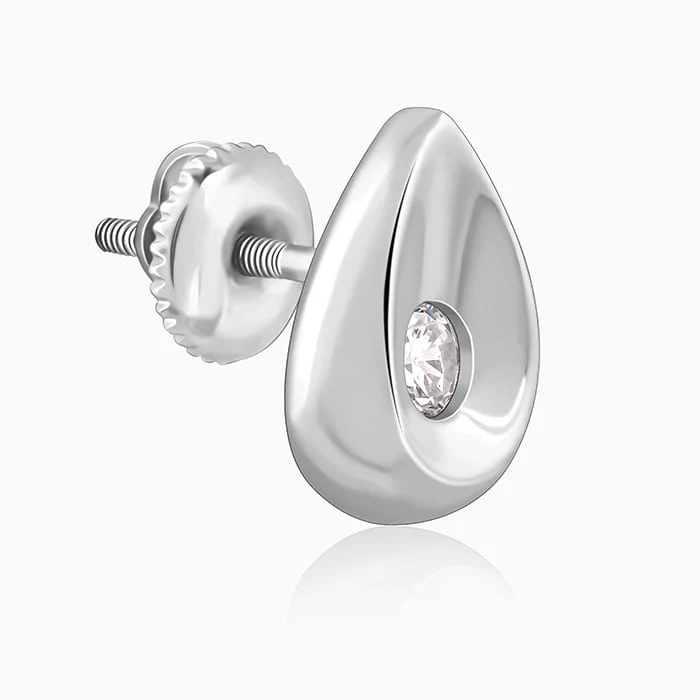 Silver Small Tear Drop Earrings - Image 4