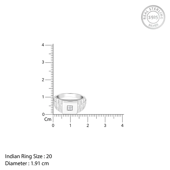 Silver Titan Square Ring For Him - Image 6