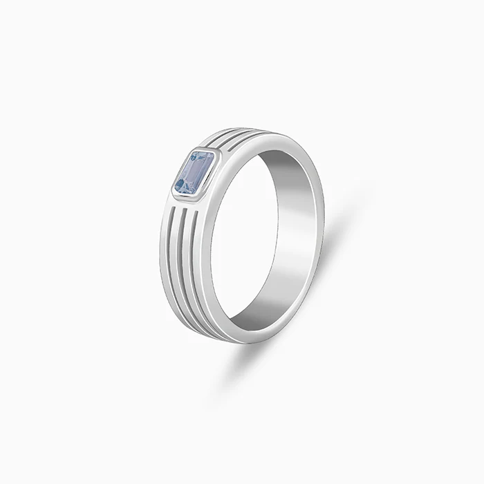 Silver Topaz Crown Ring For Him - Image 4