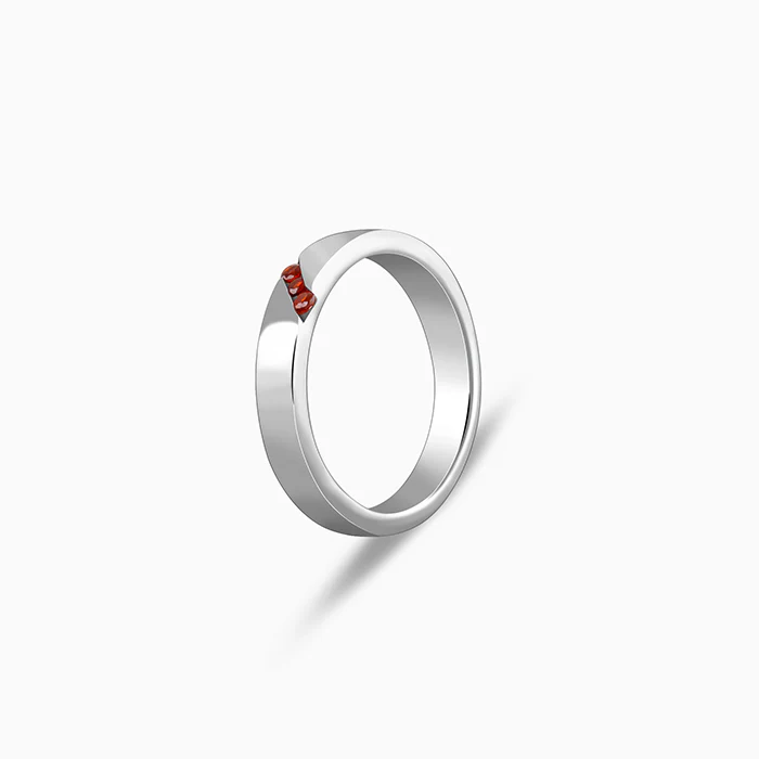 Silver Trend Garnet Ring For Him - Image 4