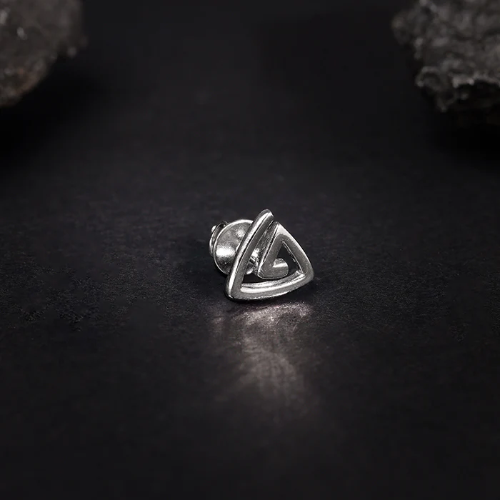 Silver Trinity Loop Stud For Him - Image 3