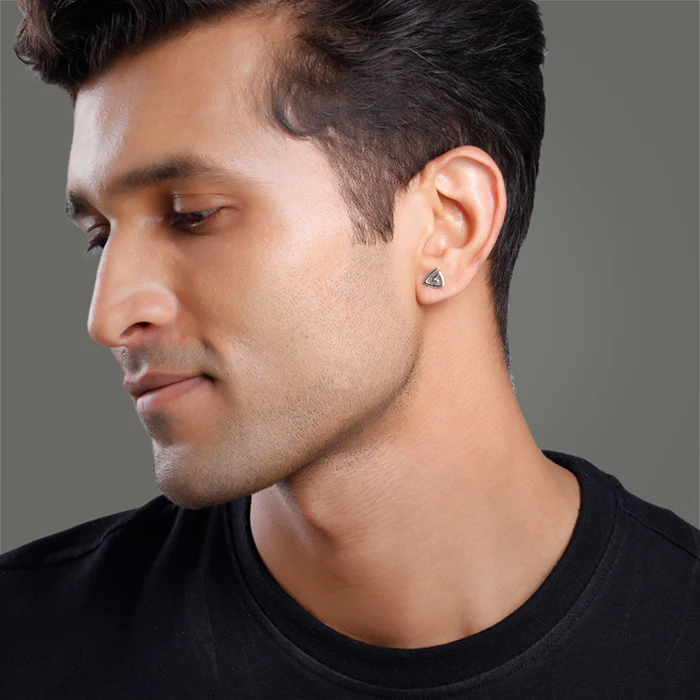 Silver Trinity Loop Stud For Him - Image 4