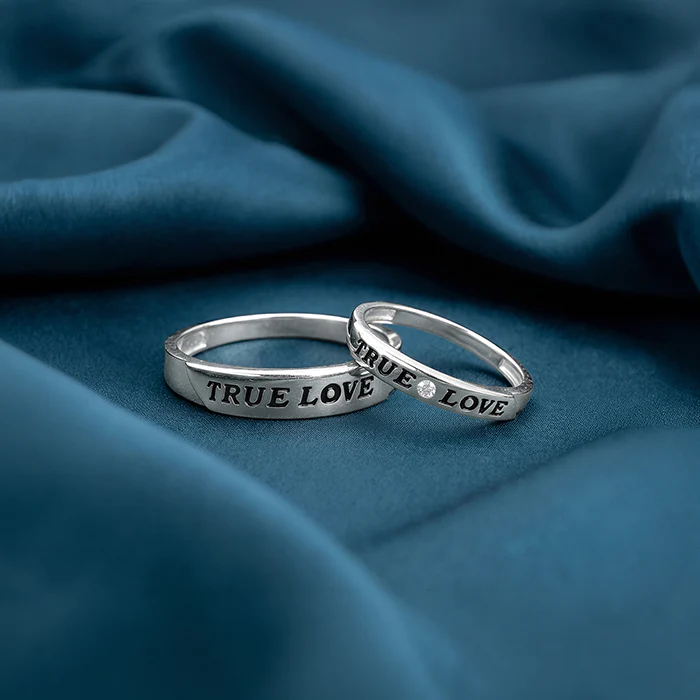 Silver True Love Couple Rings - Image 2