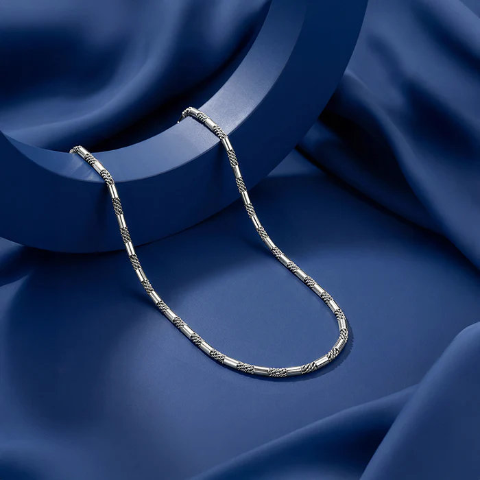 Silver Tube Link Chain For Him - Image 2