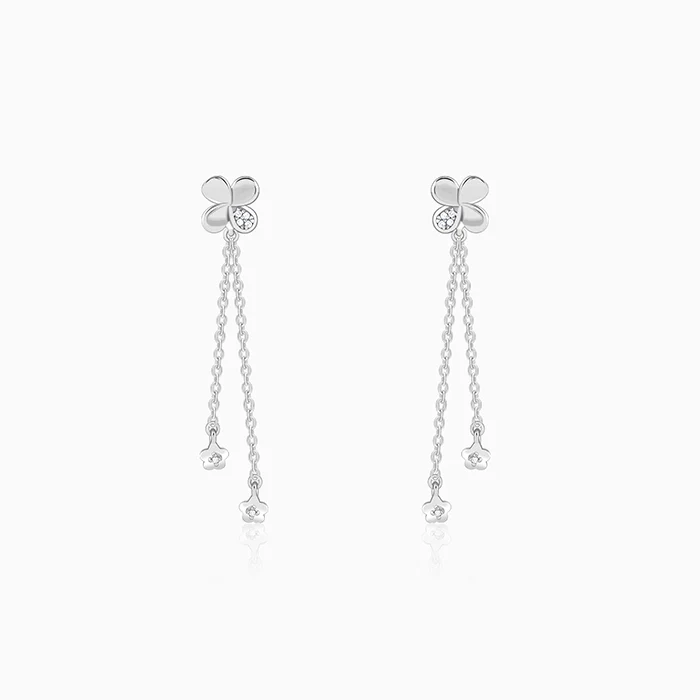 Silver Twilight Petals Earrings