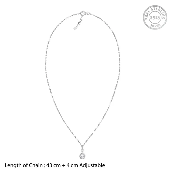 Silver Twilight Solitaire Pendant With Link Chain - Image 5