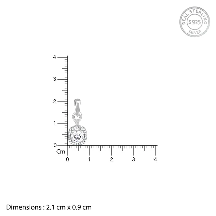 Silver Twilight Solitaire Pendant With Link Chain - Image 6