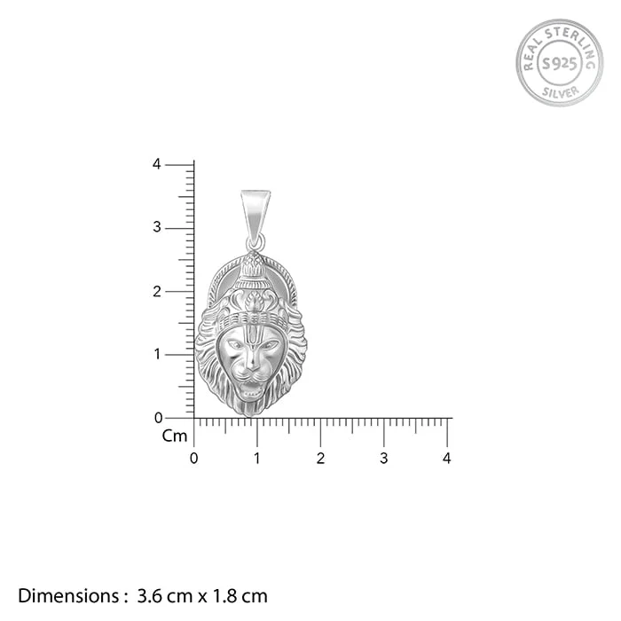 Silver Ugra Narasimha Pendant with Link Chain For Him - Image 6