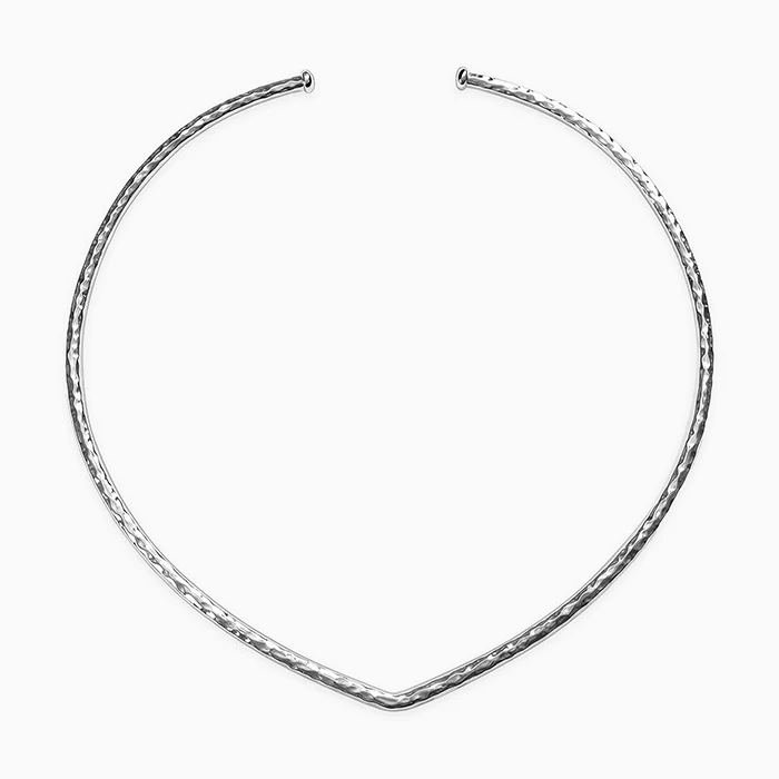 Silver V Shape Hasli Necklace