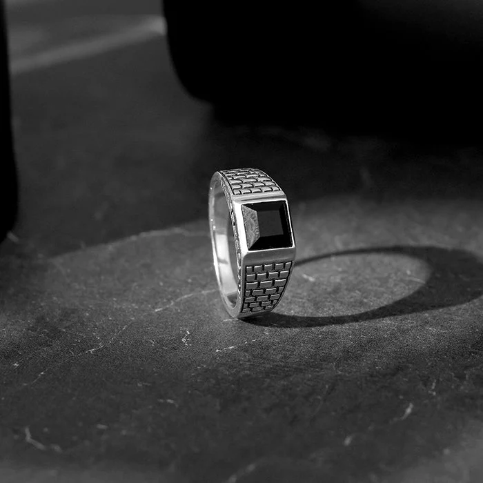 Silver Versatile Square Ring For Him - Image 2