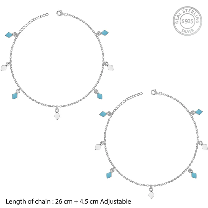 Silver Vibrant Charm Anklet - Image 4