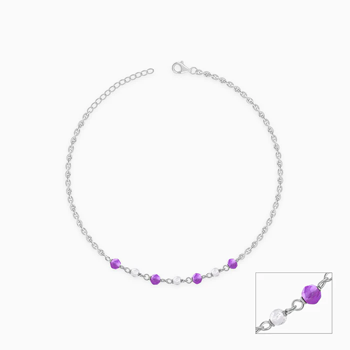 Silver Violet Tide Anklet - Image 3